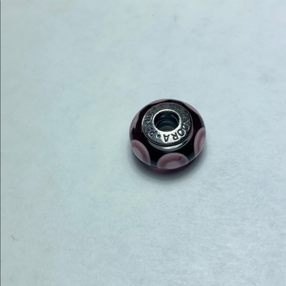 Authentic Pandora Purple Glass Ripple Charm - Picture 3 of 6